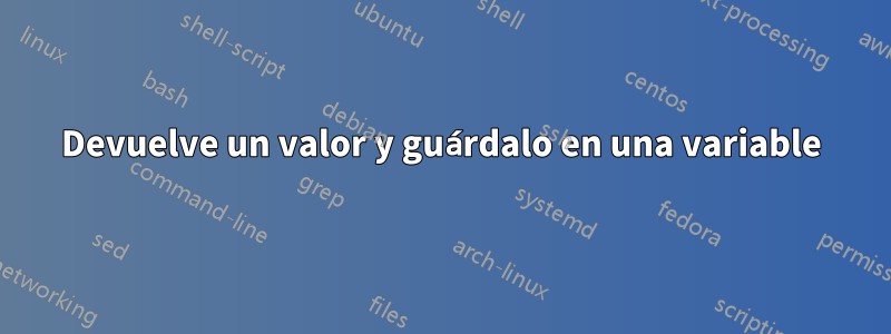 Devuelve un valor y guárdalo en una variable