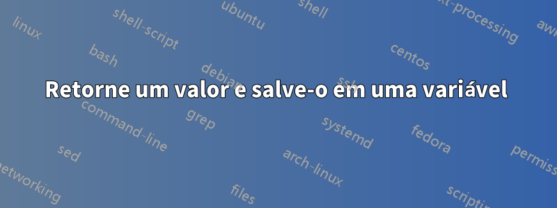 Retorne um valor e salve-o em uma variável