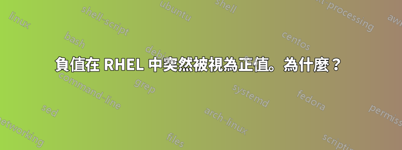 負值在 RHEL 中突然被視為正值。為什麼？