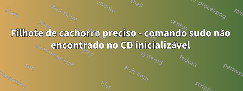 Filhote de cachorro preciso - comando sudo não encontrado no CD inicializável