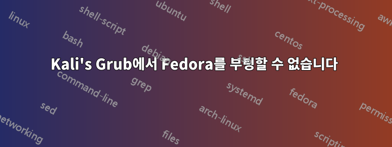 Kali's Grub에서 Fedora를 부팅할 수 없습니다