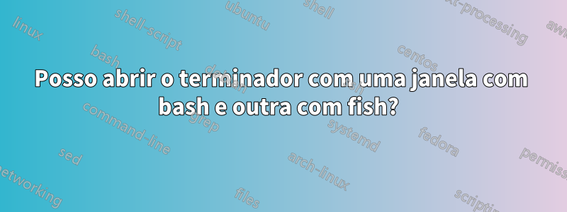 Posso abrir o terminador com uma janela com bash e outra com fish? 