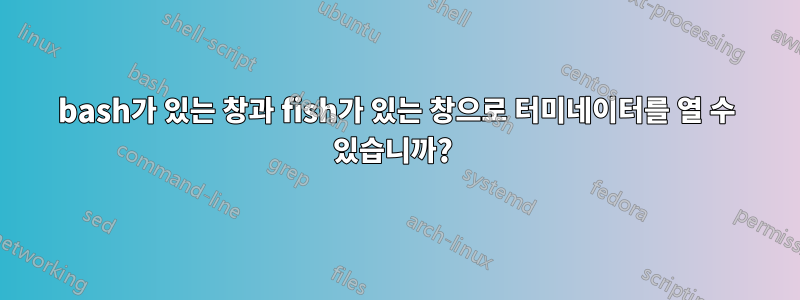 bash가 있는 창과 fish가 있는 창으로 터미네이터를 열 수 있습니까? 