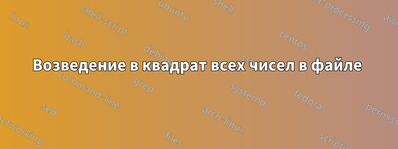 Возведение в квадрат всех чисел в файле