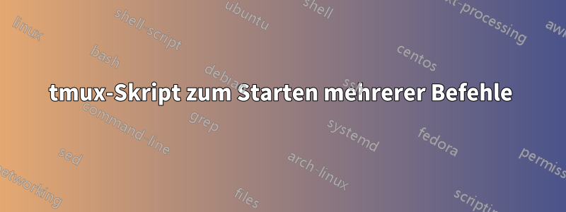 tmux-Skript zum Starten mehrerer Befehle