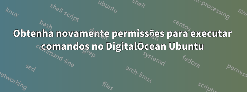 Obtenha novamente permissões para executar comandos no DigitalOcean Ubuntu