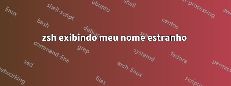 zsh exibindo meu nome estranho