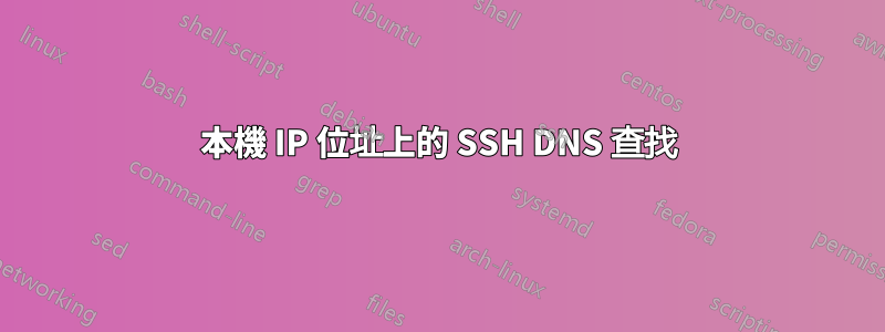 本機 IP 位址上的 SSH DNS 查找