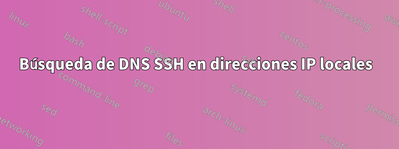 Búsqueda de DNS SSH en direcciones IP locales 