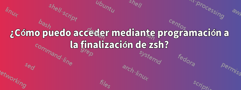 ¿Cómo puedo acceder mediante programación a la finalización de zsh?