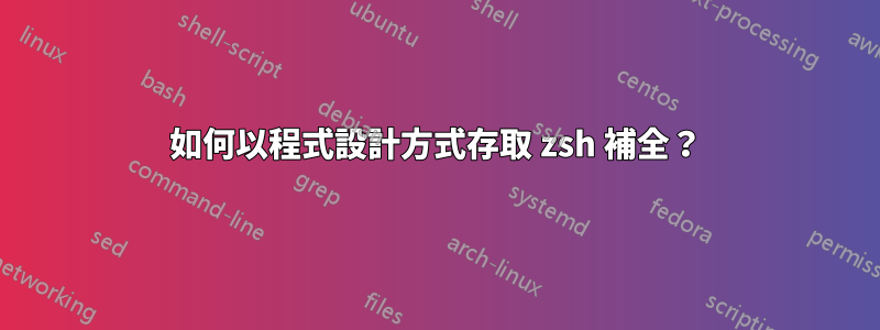 如何以程式設計方式存取 zsh 補全？