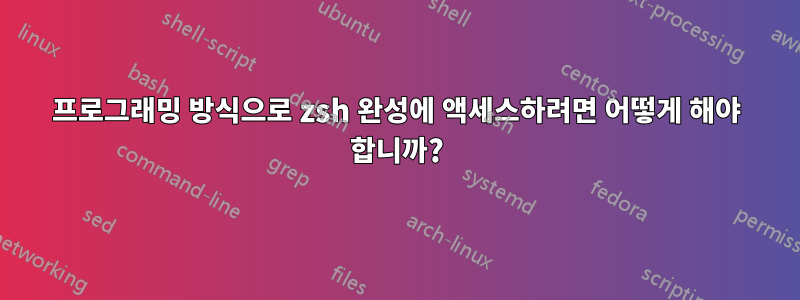 프로그래밍 방식으로 zsh 완성에 액세스하려면 어떻게 해야 합니까?