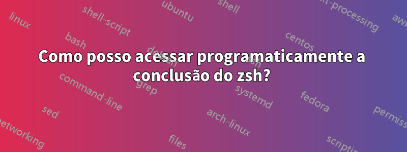 Como posso acessar programaticamente a conclusão do zsh?