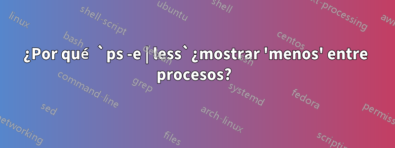 ¿Por qué `ps -e | less`¿mostrar 'menos' entre procesos? 