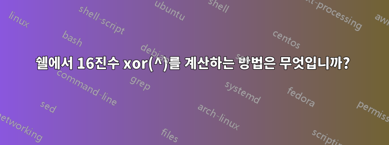 쉘에서 16진수 xor(^)를 계산하는 방법은 무엇입니까?