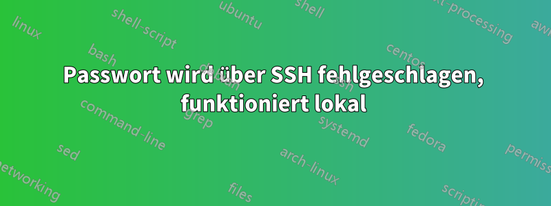 Passwort wird über SSH fehlgeschlagen, funktioniert lokal