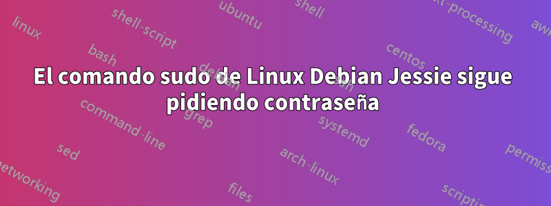 El comando sudo de Linux Debian Jessie sigue pidiendo contraseña