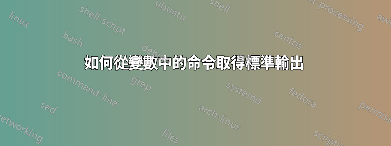 如何從變數中的命令取得標準輸出