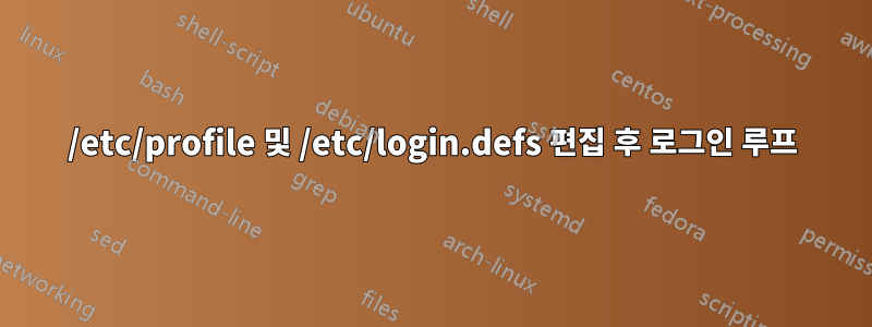 /etc/profile 및 /etc/login.defs 편집 후 로그인 루프