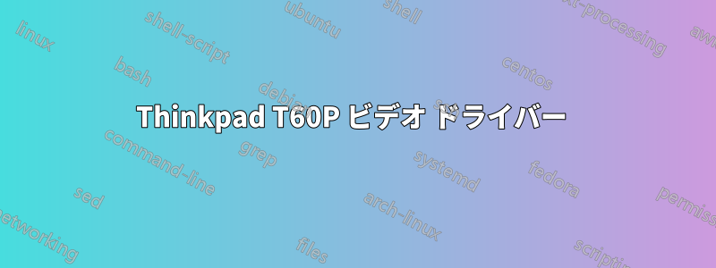 Thinkpad T60P ビデオ ドライバー 