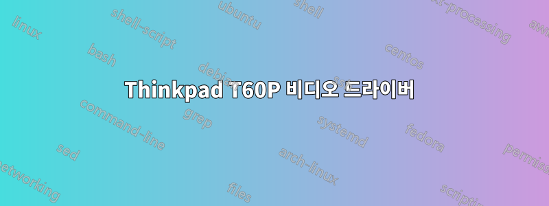 Thinkpad T60P 비디오 드라이버 