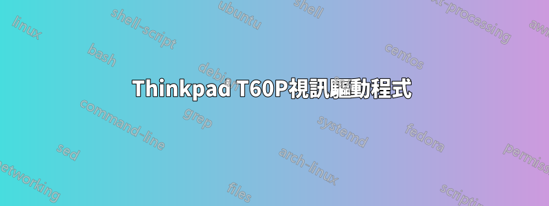 Thinkpad T60P視訊驅動程式