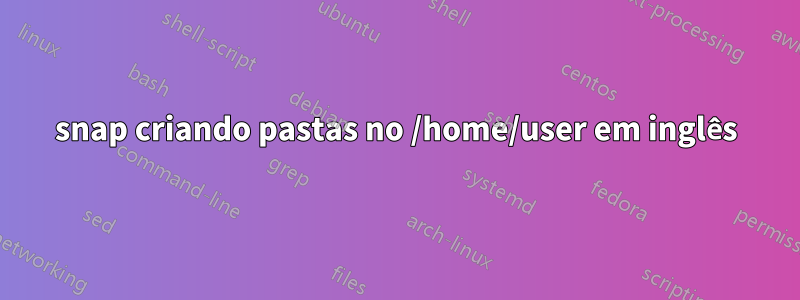 snap criando pastas no /home/user em inglês