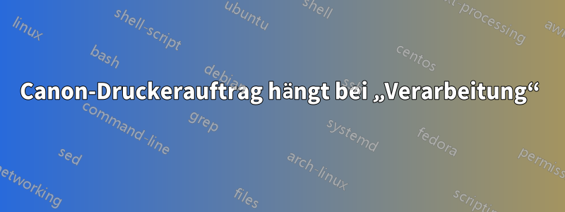 Canon-Druckerauftrag hängt bei „Verarbeitung“