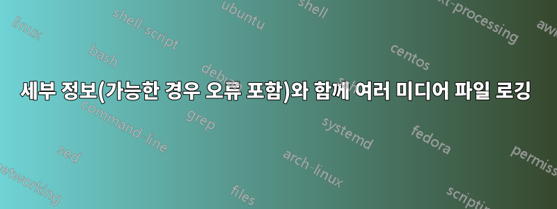 세부 정보(가능한 경우 오류 포함)와 함께 여러 미디어 파일 로깅
