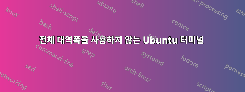 전체 대역폭을 사용하지 않는 Ubuntu 터미널