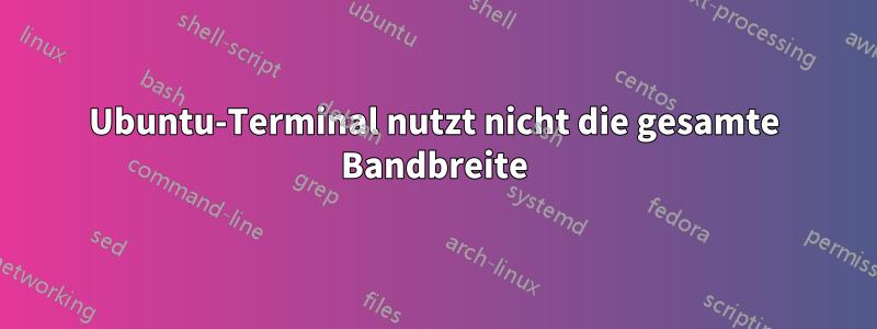 Ubuntu-Terminal nutzt nicht die gesamte Bandbreite