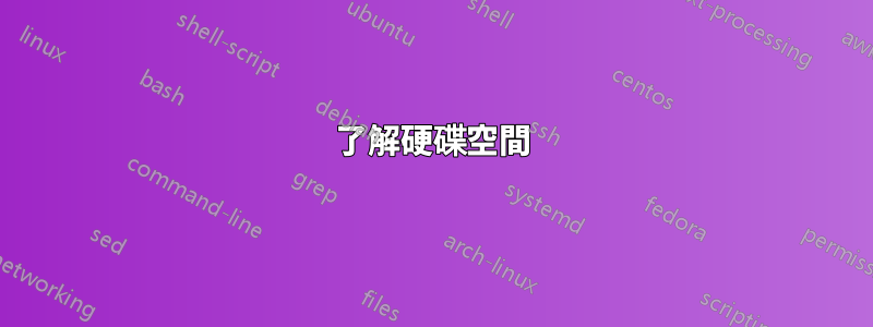 了解硬碟空間