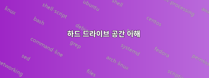 하드 드라이브 공간 이해