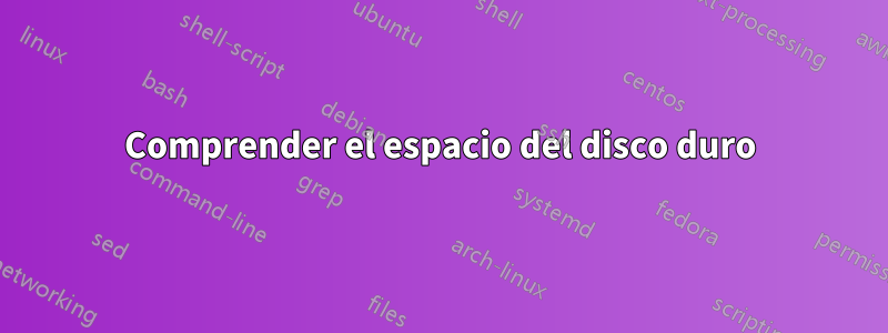 Comprender el espacio del disco duro