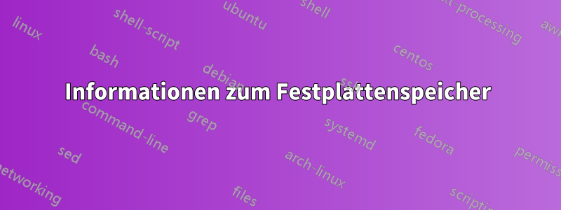 Informationen zum Festplattenspeicher