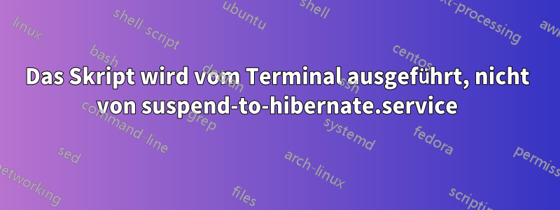 Das Skript wird vom Terminal ausgeführt, nicht von suspend-to-hibernate.service