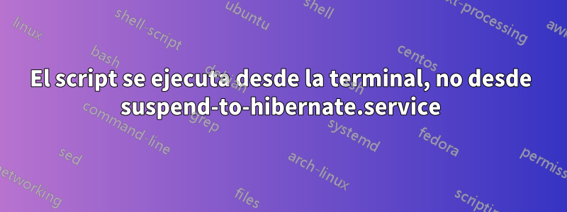 El script se ejecuta desde la terminal, no desde suspend-to-hibernate.service