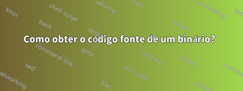 Como obter o código fonte de um binário? 