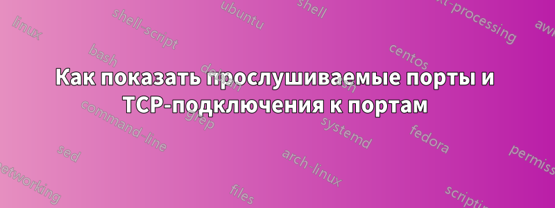 Как показать прослушиваемые порты и TCP-подключения к портам