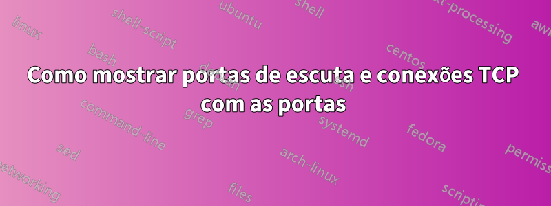 Como mostrar portas de escuta e conexões TCP com as portas