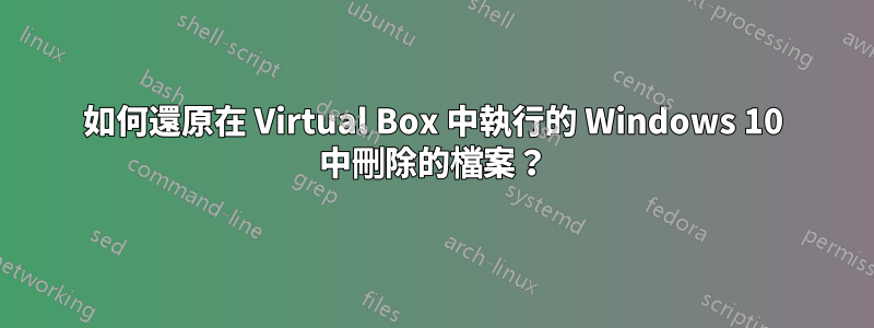 如何還原在 Virtual Box 中執行的 Windows 10 中刪除的檔案？