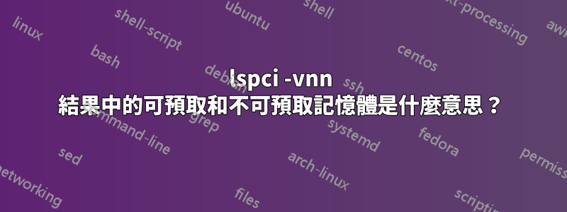 lspci -vnn 結果中的可預取和不可預取記憶體是什麼意思？