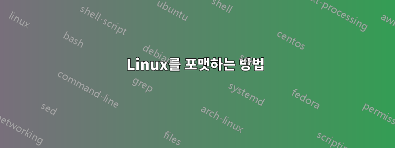 Linux를 포맷하는 방법