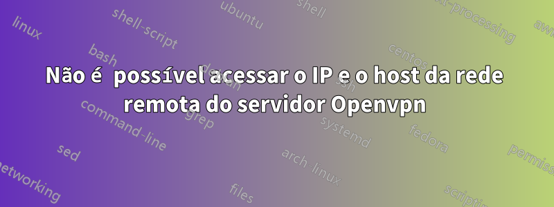 Não é possível acessar o IP e o host da rede remota do servidor Openvpn