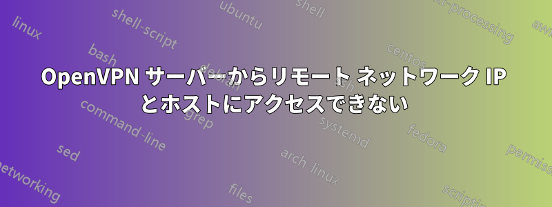 OpenVPN サーバーからリモート ネットワーク IP とホストにアクセスできない