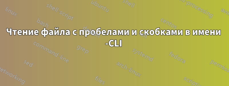 Чтение файла с пробелами и скобками в имени -CLI