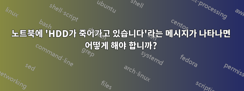 노트북에 'HDD가 죽어가고 있습니다'라는 메시지가 나타나면 어떻게 해야 합니까?