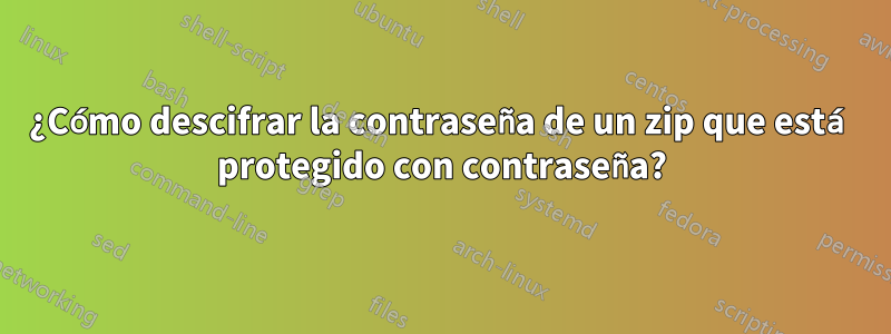 ¿Cómo descifrar la contraseña de un zip que está protegido con contraseña?