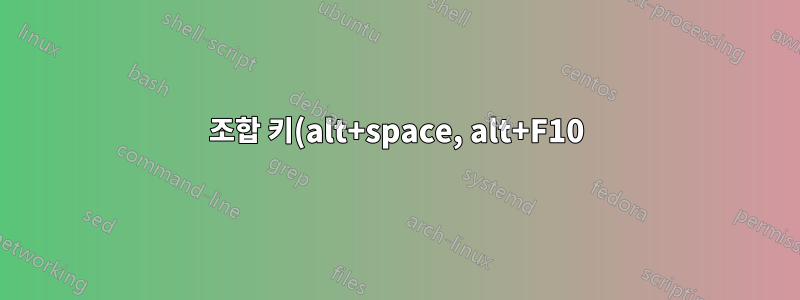 조합 키(alt+space, alt+F10)를 비활성화/활성화하는 방법은 무엇입니까?