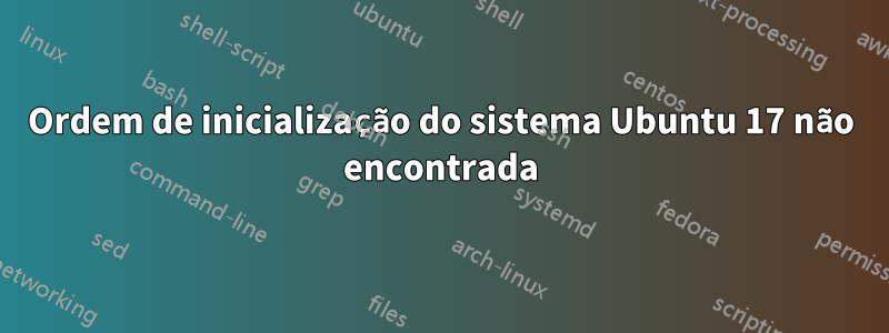 Ordem de inicialização do sistema Ubuntu 17 não encontrada